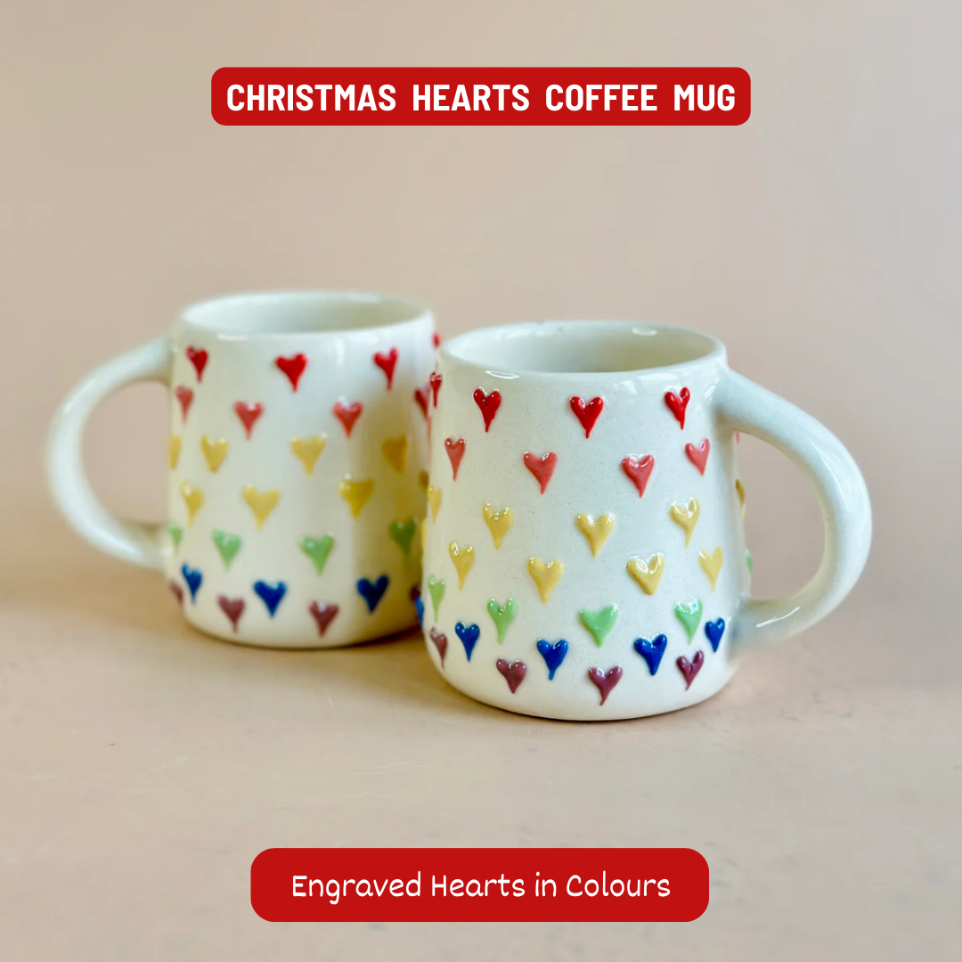 Christmas Hearts Coffee Mug | Toffee Coffee Roasters
