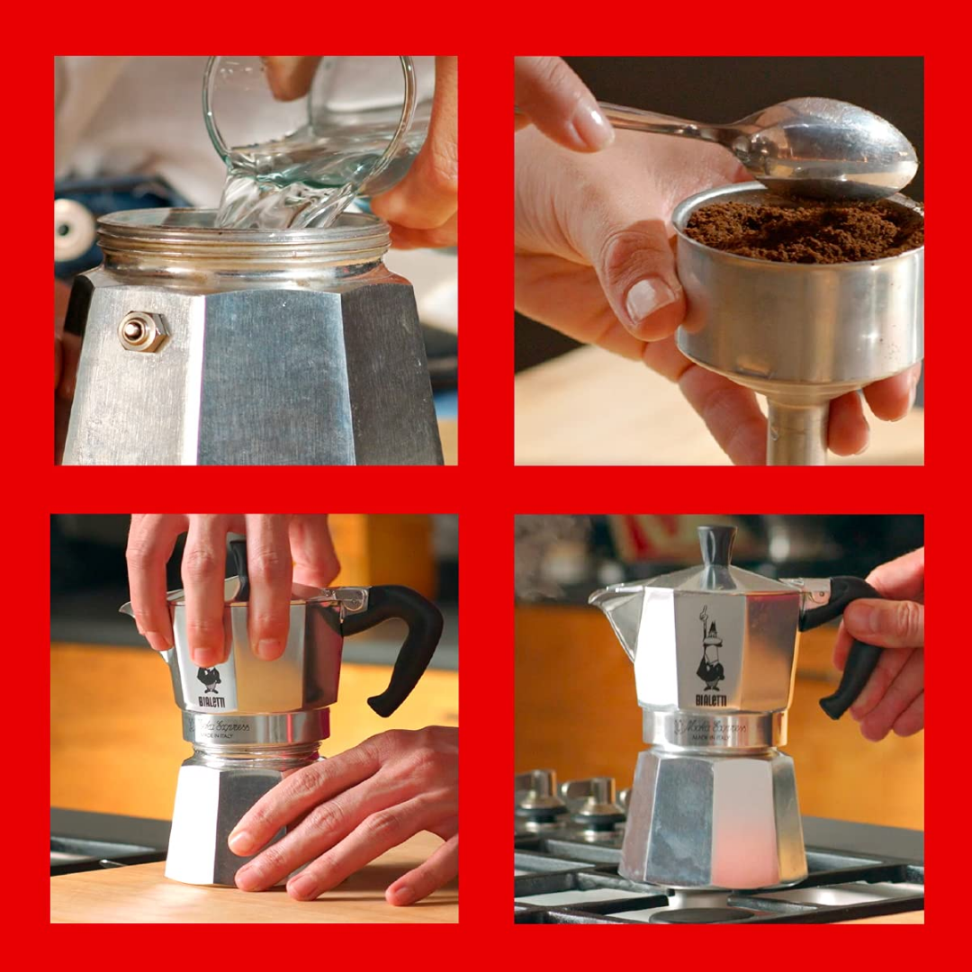 Buy Bialetti Moka Express (3 Cup - Red) Espresso Maker Online